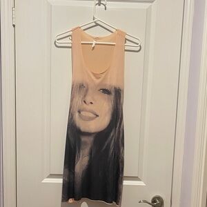 Tan Artistic Print Sleeveless Top (NWOT)